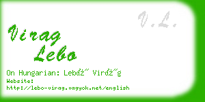 virag lebo business card